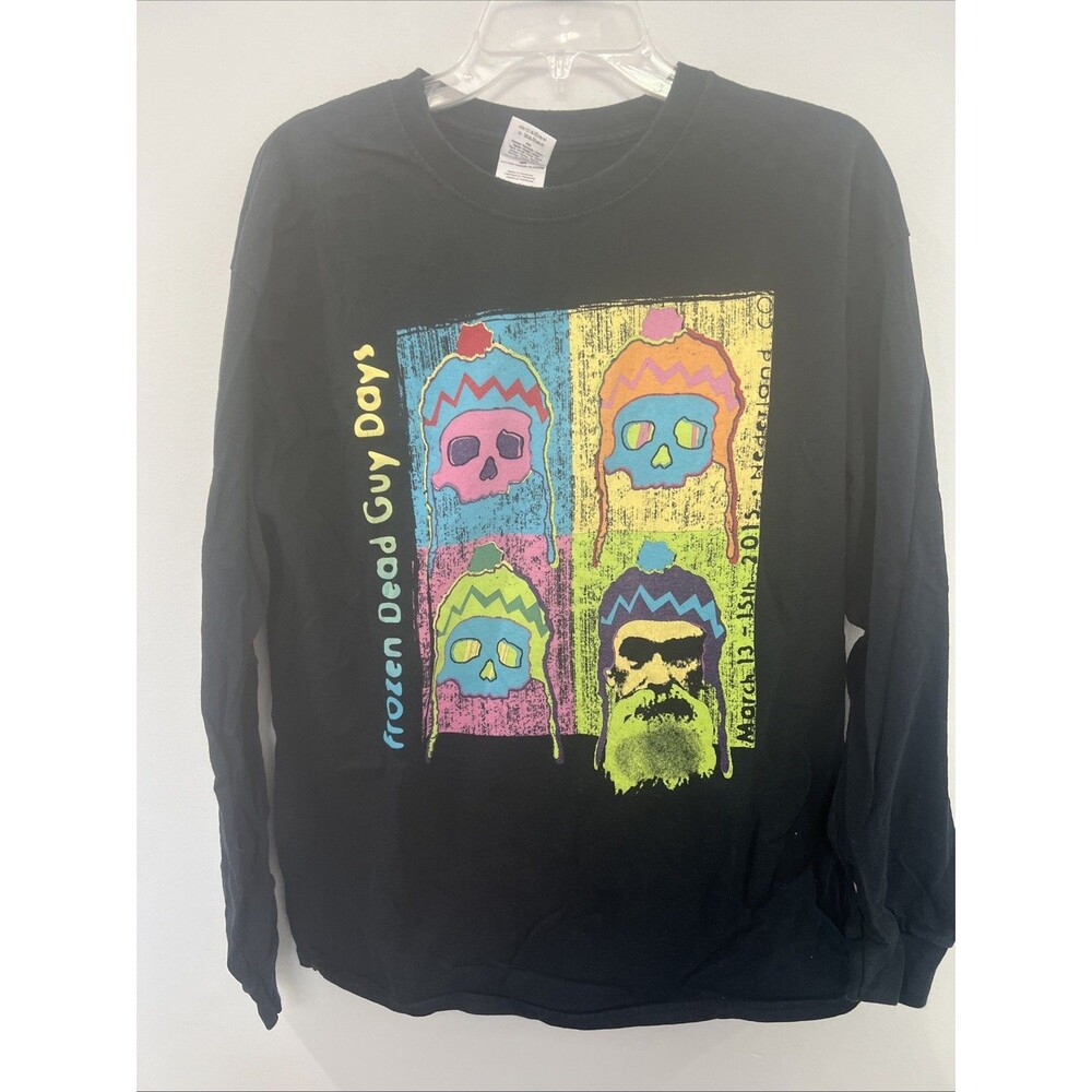 Frozen Dead Guy Days Black long Sleeve Shirt Size Large Nederland Colorado 2015